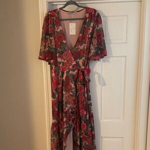 Elegant Floral High-Low Dress